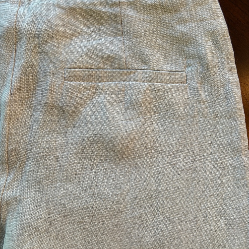 Reformation Linen Pants Vida Low Rise Oatmeal 2 - Picture 9 of 16